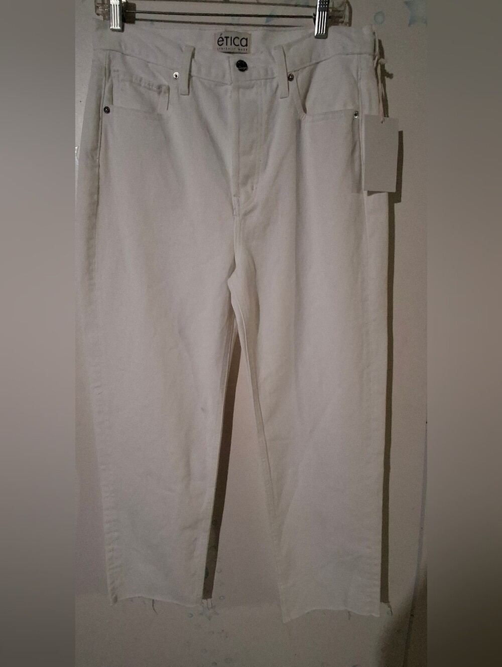 Etica White Straight-Leg Jeans